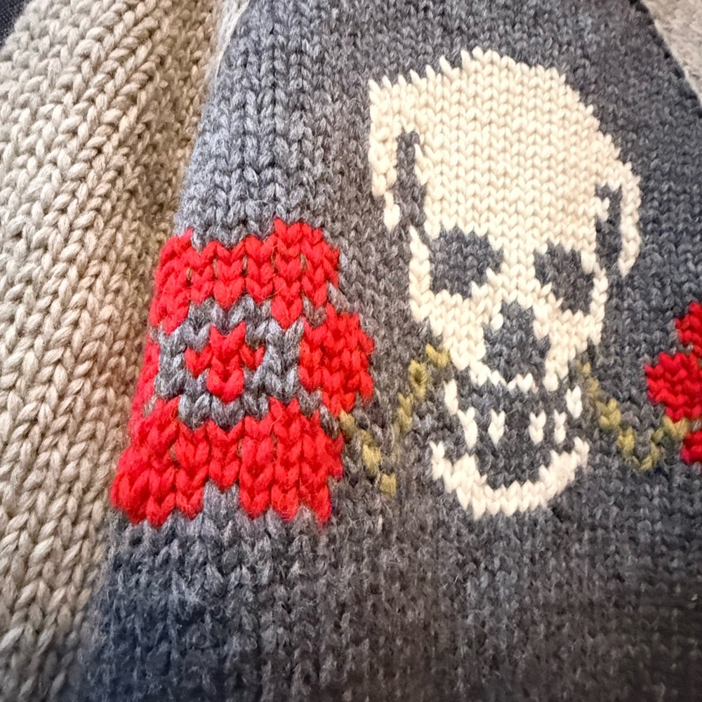 Howler Brothers - Skull + Begonias, Grateful Dead inspired Cardigan - Large/XL - Picture 9 of 14